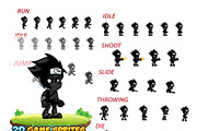 Shadow Ninja  2D Game Character Spri, an Illustration by DionArtworks (Thumbnail 3 of 3)