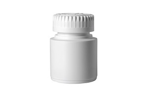 Isolated white plastic bottle with screw cap on a plain backgrou, a Health & Medical Photo by Ales Munt