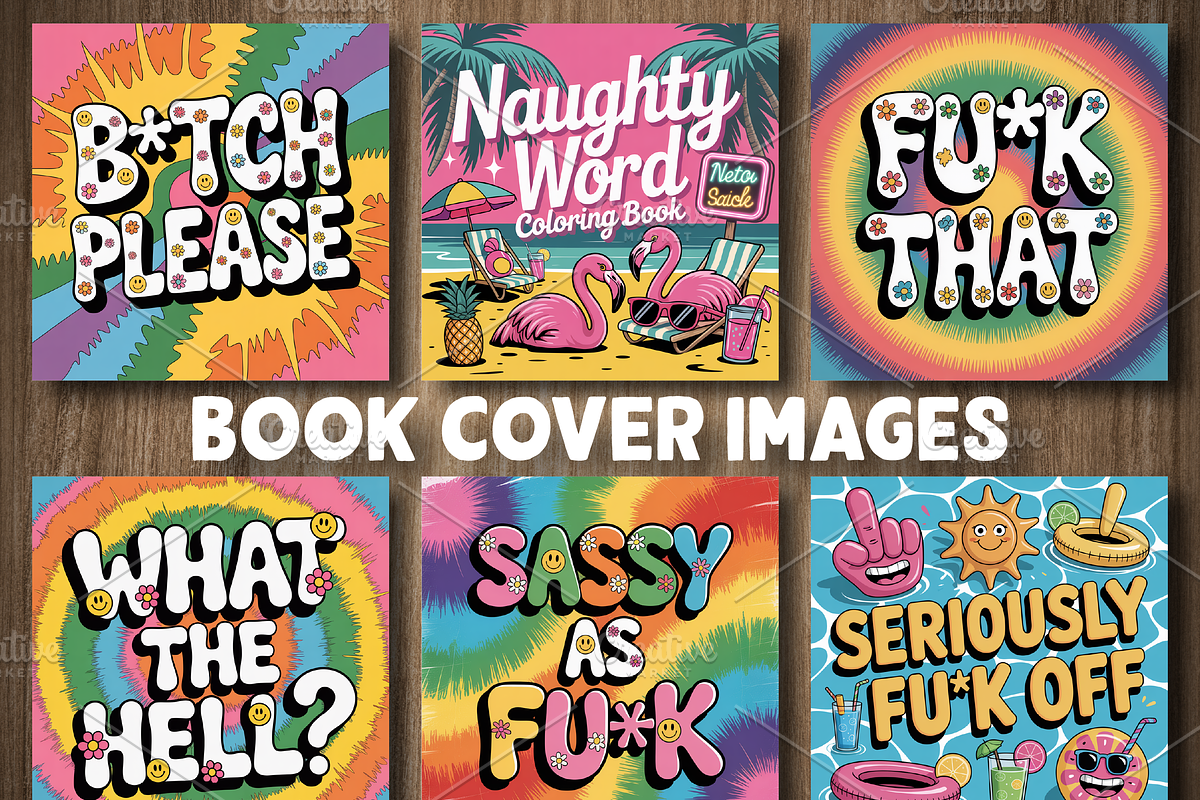 Naughty Swear Word Coloring Book, an Education Illustration by Design Station (Photo 3 of 5)