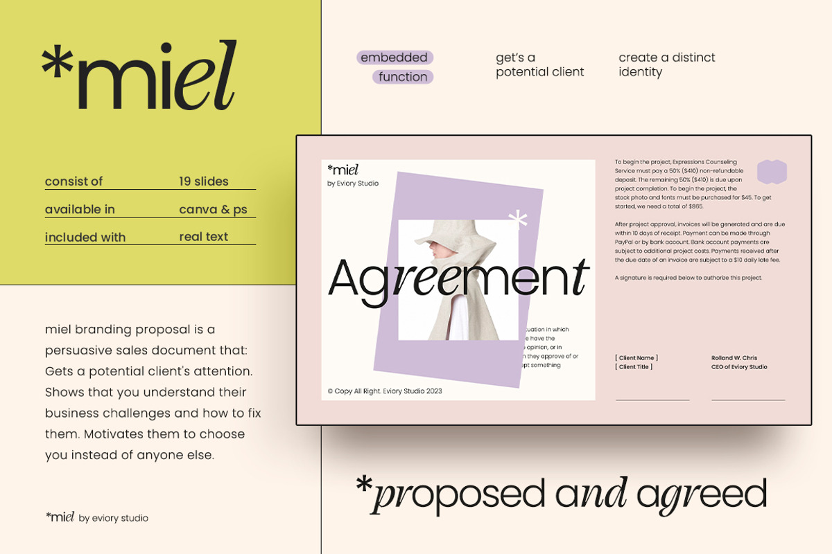 MIEL / Brand Proposal, a Presentation Template by Eviory (Photo 2 of 9)