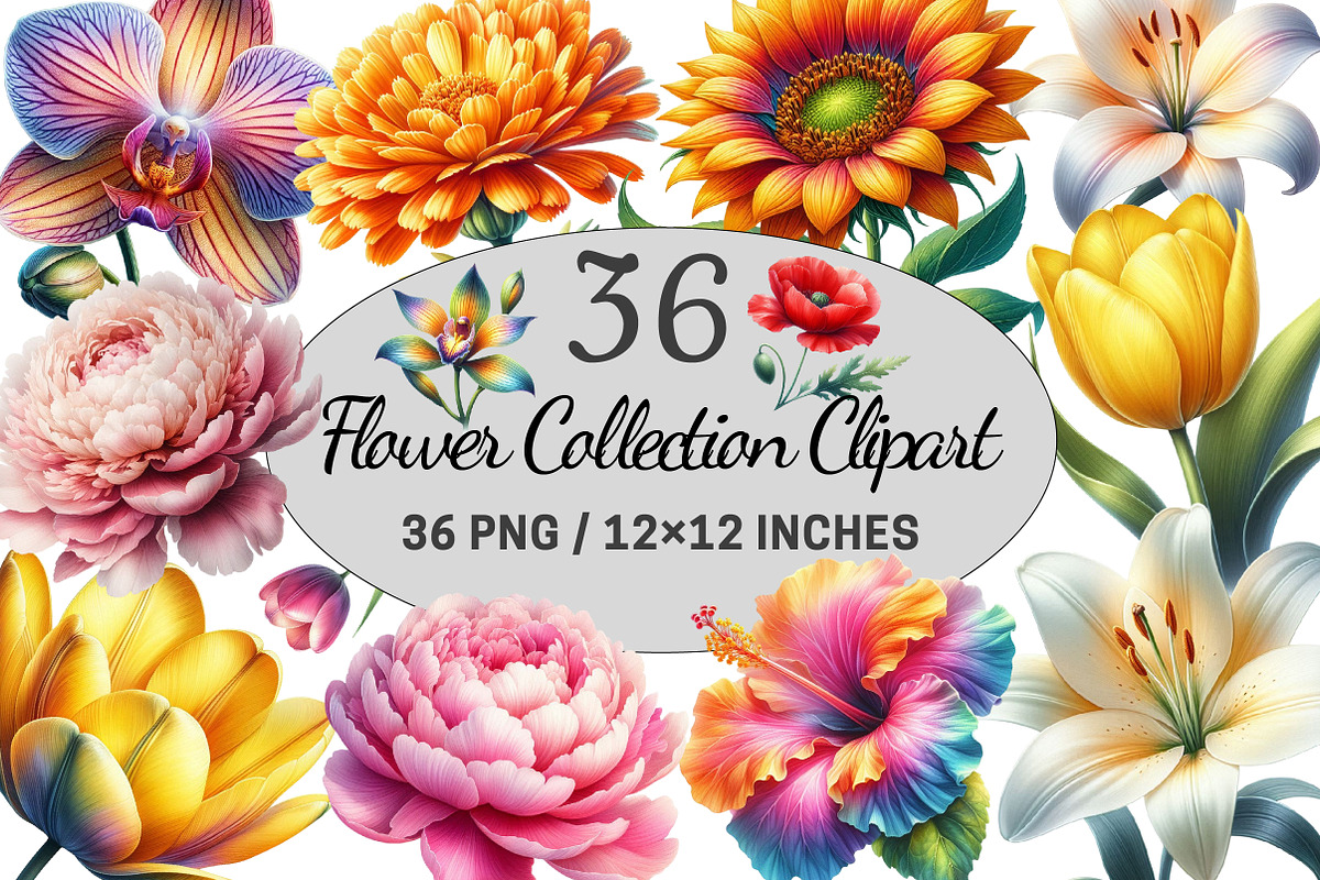 Watercolor Flower Collection Clipart, a Graphic by CitraGraphics (Photo 1 of 5)