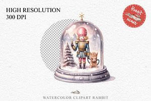 Christmas Snow Globe Nutcracker Art