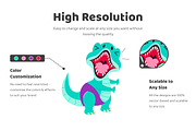 Dinosaur Cartoon Stickers, an Emoji Icon by Vectors Market (Thumbnail 3 of 6)