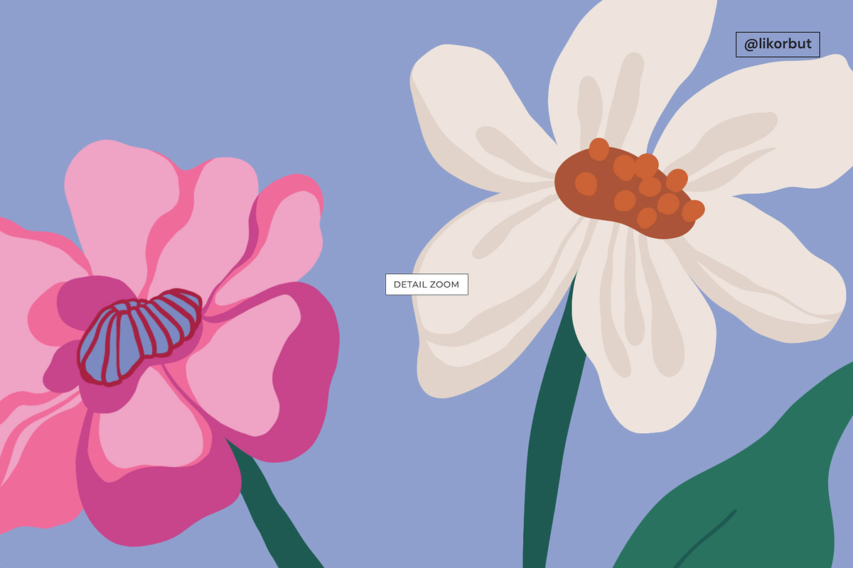 Naive Matte Gouache Floral Pattern, a Pattern Graphic by likorbut (Photo 7 of 14)