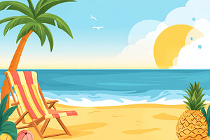 Enjoy a sunny beach day with palm trees, ocean waves, and vibrant summer vibes, a Nature Photo by AlyaAnd
