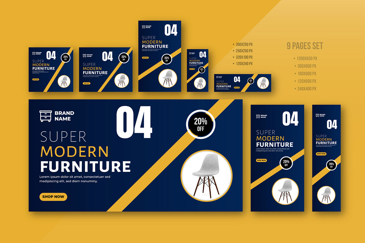 Luxury Home Interior Web Banner Set
