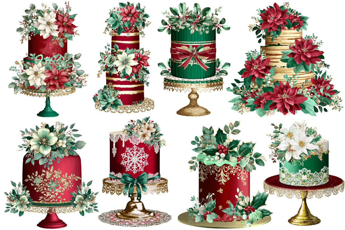 Christmas Cakes Clipart, an Illustration by Designworld (Photo 2 of 4)