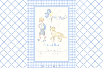 School Boy Watercolor Clipart DIY, an Illustration by LABFcreations