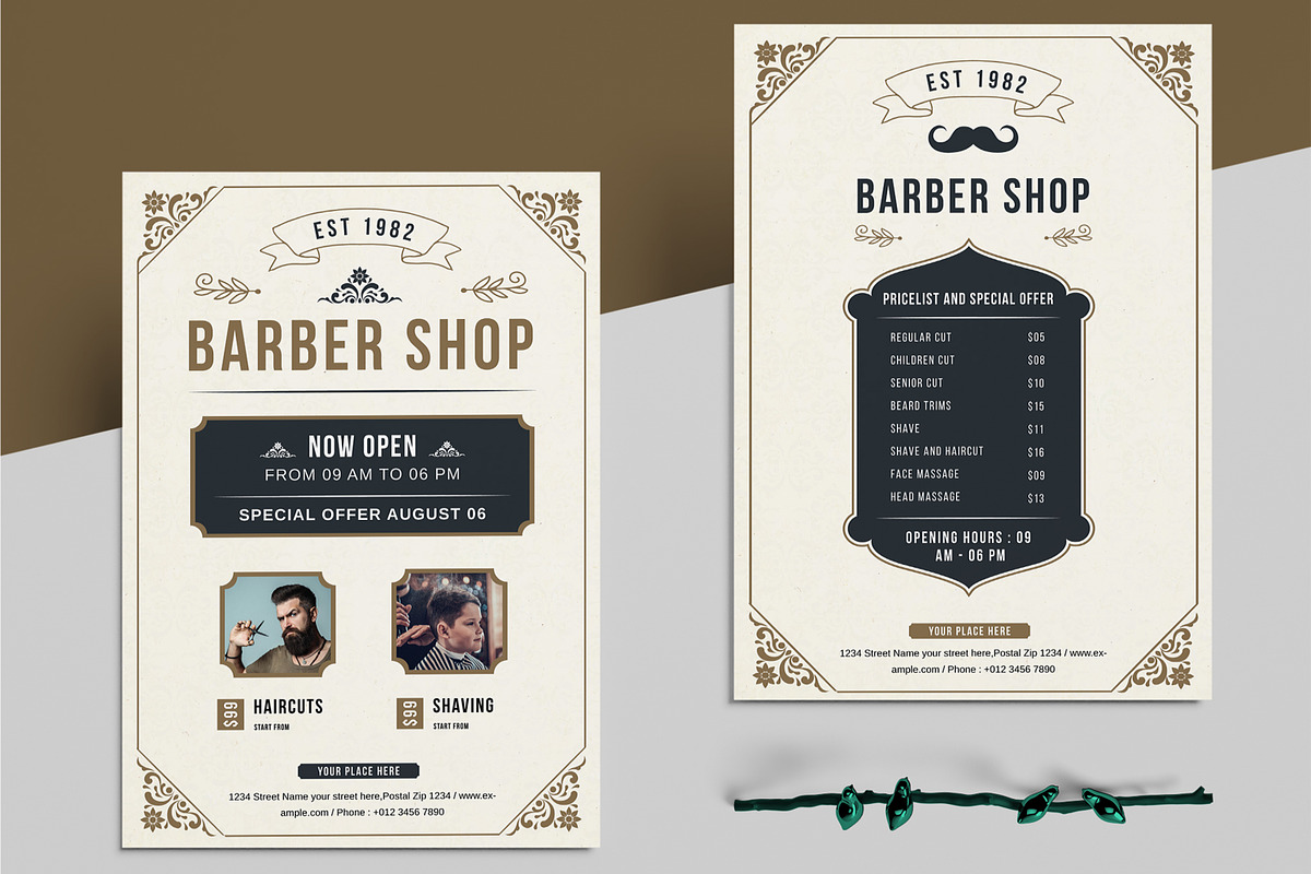 Barber Shop Flyer, a Flyer Template by ContestDesign (Photo 3 of 3)