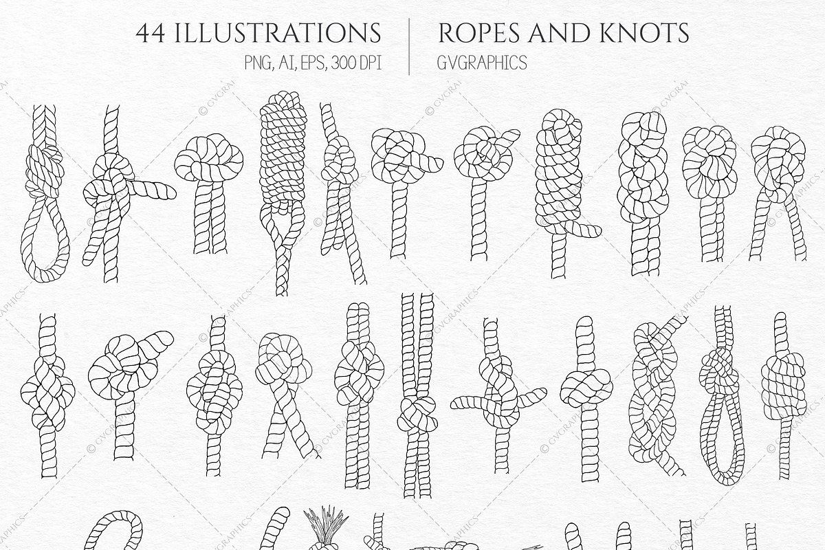 Hand Drawn Ropes and Knots
