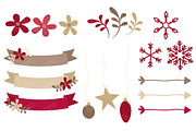 Ruby Red Christmas Clipart & Papers, an Illustration by Amanda Ilkov (Thumbnail 4 of 5)