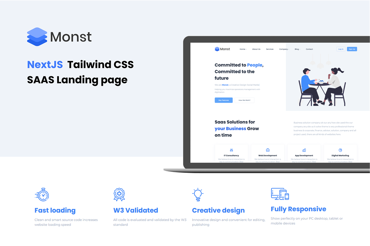 Monst - NextJS Tailwind landing page, a React Template by AliThemes (Photo 1 of 2)