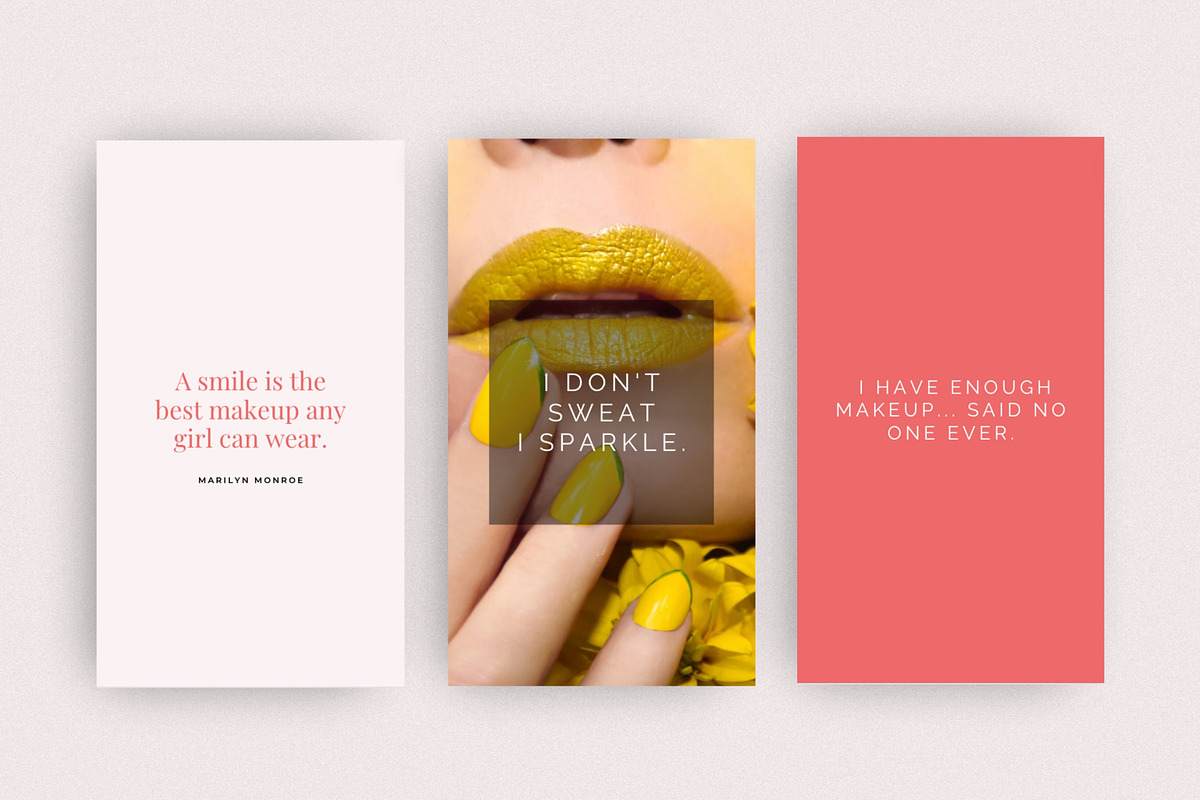 Makeup Beauty Quote Templates Canva, a Social Media Template by DeeBeeDesign (Photo 7 of 9)