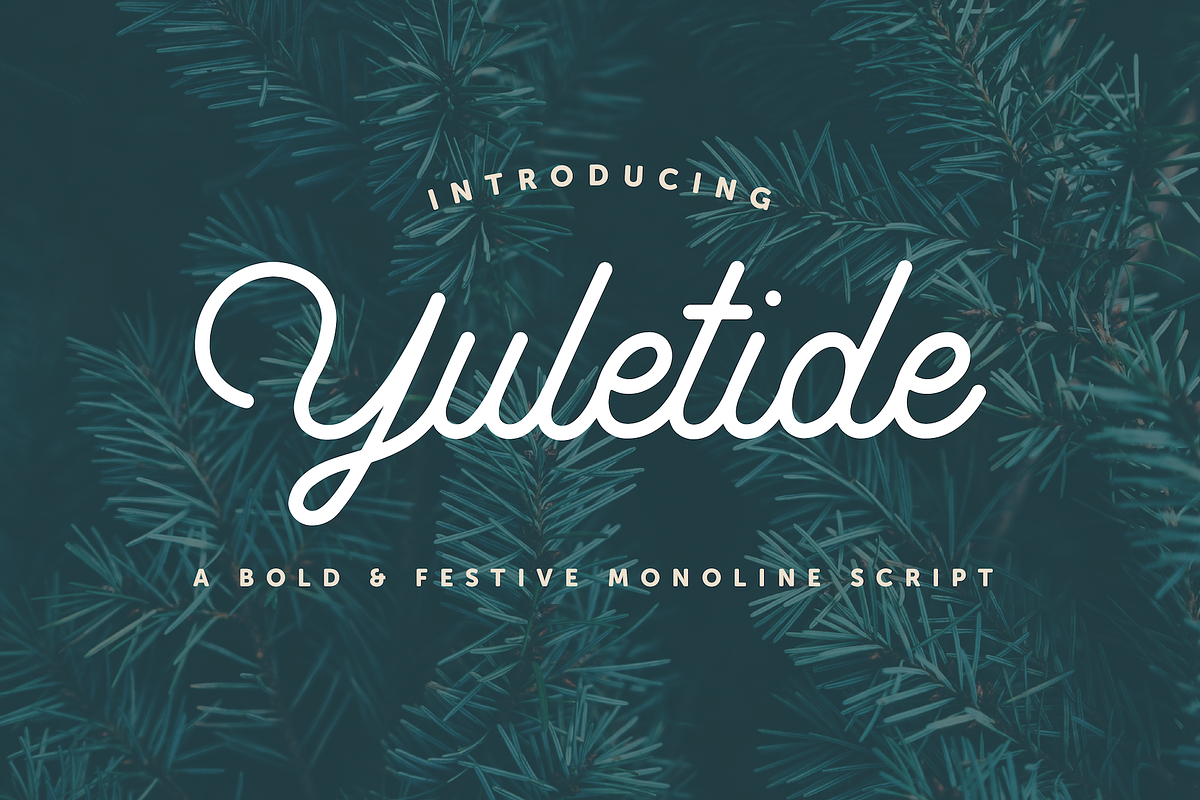 Yuletide Monoline Script, a Script Font by Freshly Made Type (Photo 1 of 9)