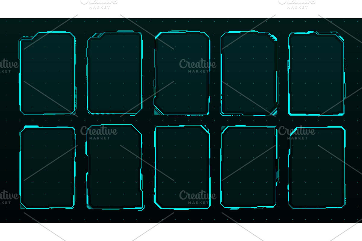 Futuristic HUD frames, interface, a Technology Illustration by Vector Tradition