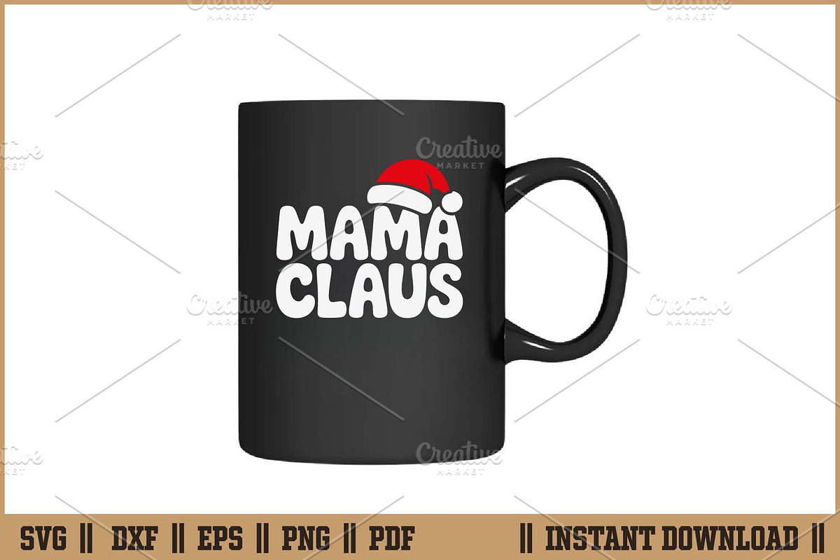 Mama Claus Funny Christmas Mom SVG, a Seasonal Illustration by Handy Arts Studio (Photo 3 of 3)