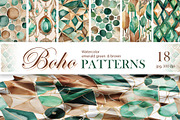 Boho Patterns. green and brown, a Pattern Graphic by L- design studio (Thumbnail 1 of 6)