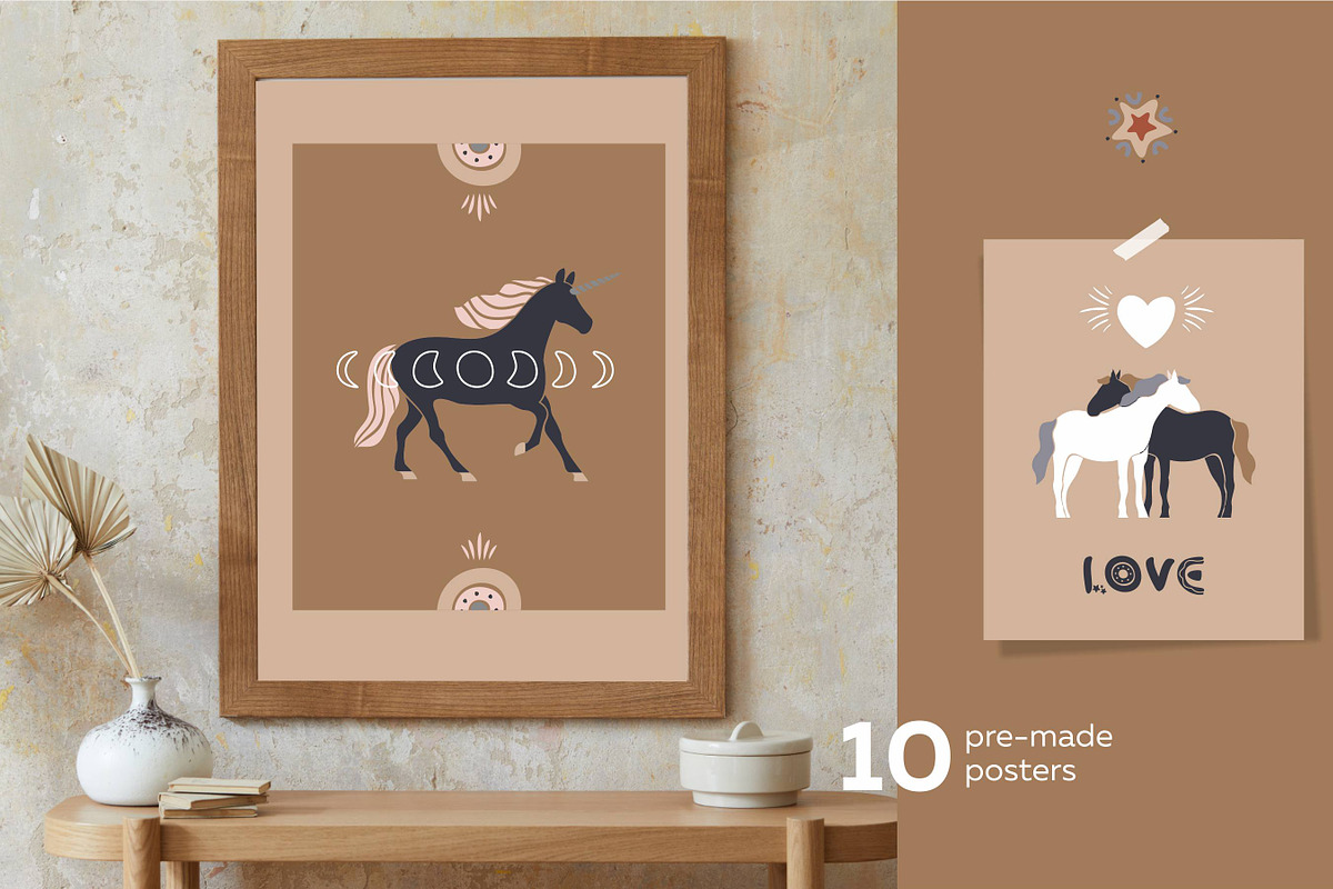 Boho Christmas horses and unicorns, an Object Graphic by yttadesign (Photo 4 of 15)
