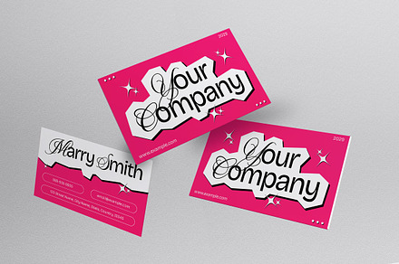 Pink Business Card, a Business Card Template by graphicook