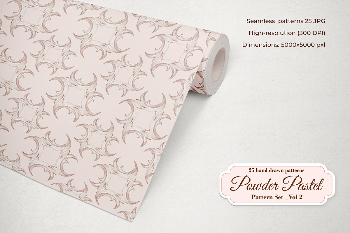Powder Pastel Pattern Set Part 2, a Pattern Graphic by L- design studio (Photo 2 of 9)