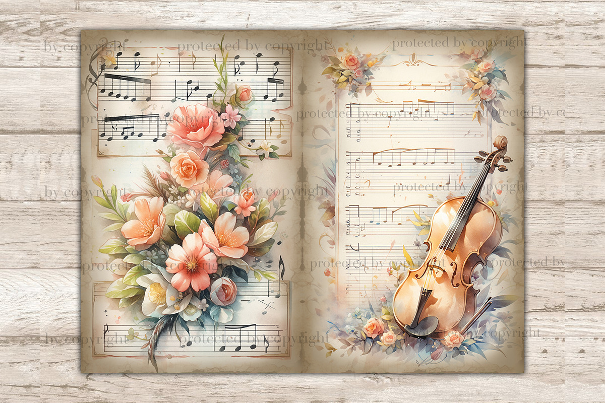 Music Vintage Sheet | Junk Journal, an Object Illustration by GlamArtZhanna (Photo 3 of 9)