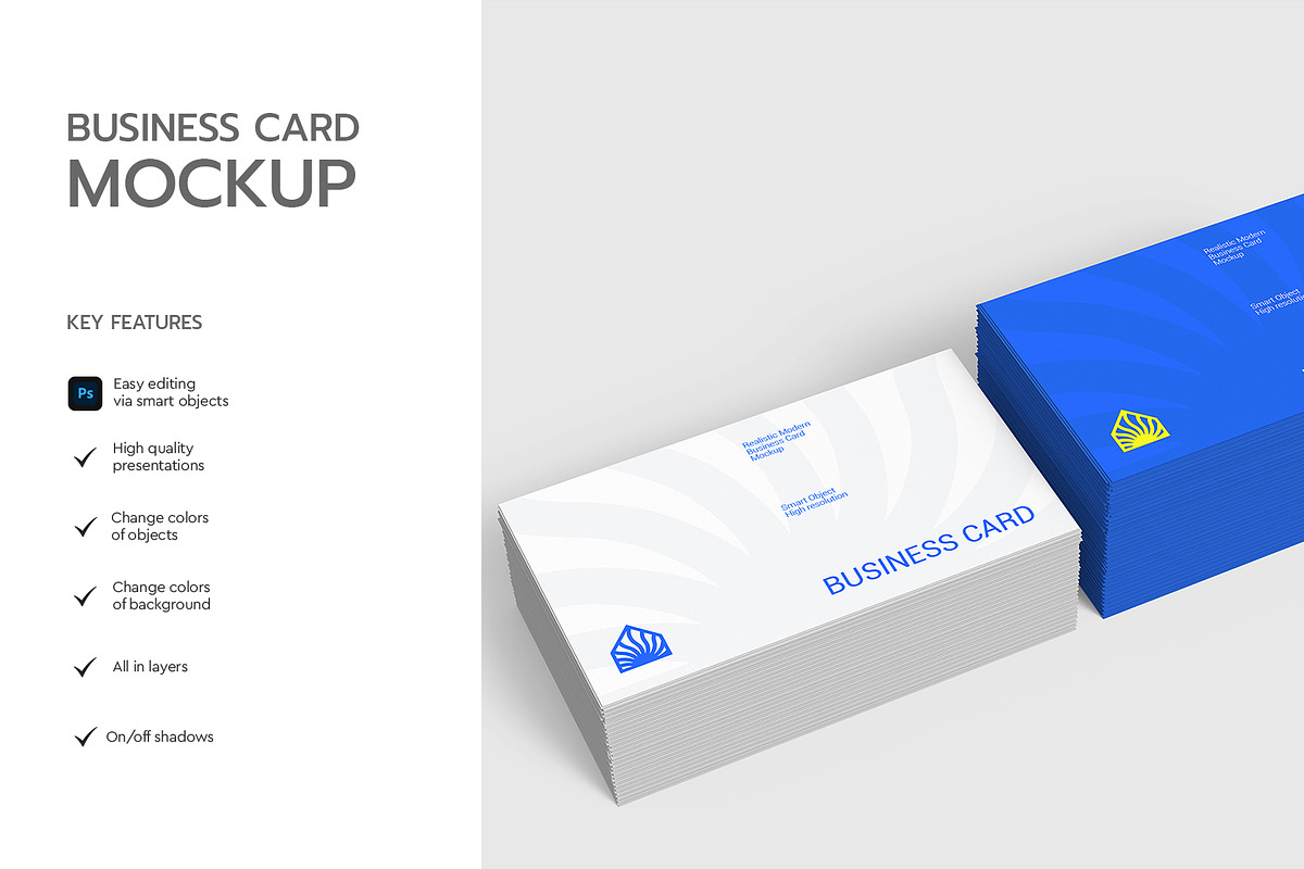 Stacked Business Card Mockup Set, an Advertising Mockup by graphypix (Photo 2 of 4)