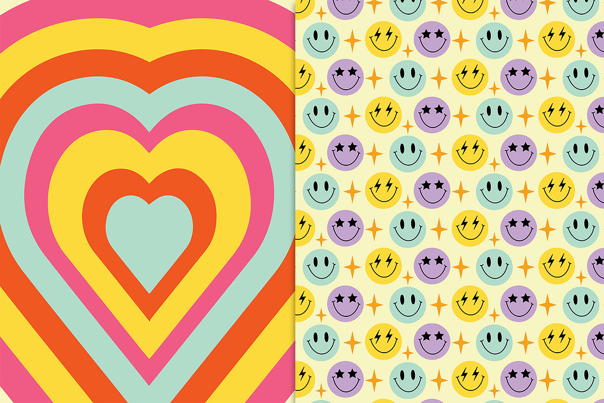 Retro Groovy Backgrounds, a Background Graphic by Cool Worker (Photo 3 of 7)