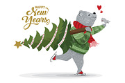 Christmas bear illustration, an Animal Illustration by StudioLondon (Thumbnail 2 of 3)
