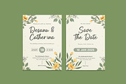 Linely Floral Wedding Invitation, an Invitation Template by iDoodle Studio (Thumbnail 1 of 4)