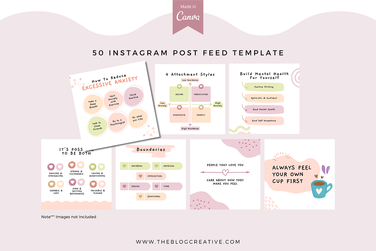 Self-Care Series Canva Instagram, a Social Media Template by The Blog Creative (Photo 3 of 6)