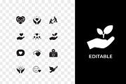 World Kindness Day Solid Icons Set, a Solid Icon by Unique Design Team (Thumbnail 2 of 3)