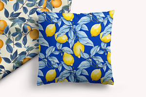 Lemons & Oranges Seamless Patterns