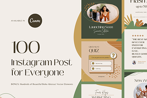 100 Instagram Templates in CANVA