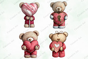 Valentine Teddy With Elements Bundle, an Illustration by Creative Art (Thumbnail 7 of 10)