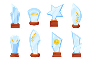 Glass trophy cups. Winner awards, an Object Illustration by Stock-Smart-Start