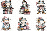 Christmas Frog Clipart, an Illustration by Black Bird Studio (Thumbnail 6 of 6)