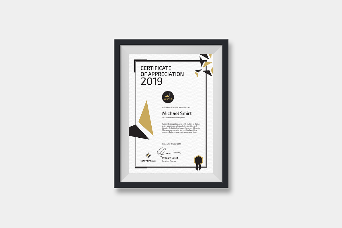 Modern Certificate, a Stationery Template by silukEight (Photo 4 of 7)