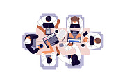 People work at table, top view set, a Work Illustration by PaperTrident (Thumbnail 7 of 9)