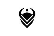 Warrior emblem with horns in dark, a Branding & Logo Template by Vectorium Studio (Thumbnail 1 of 2)