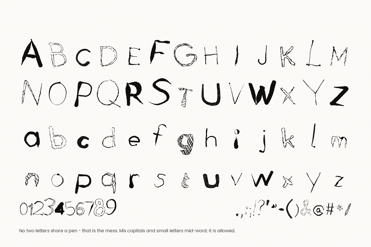 Ragtag - Messy Hand-Lettered Font, a Handwritten Font by Lilithcollageart (Photo 7 of 9)