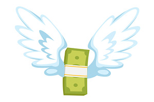 Bundle of green paper bills with, a Finance Illustration by Vectorbuum