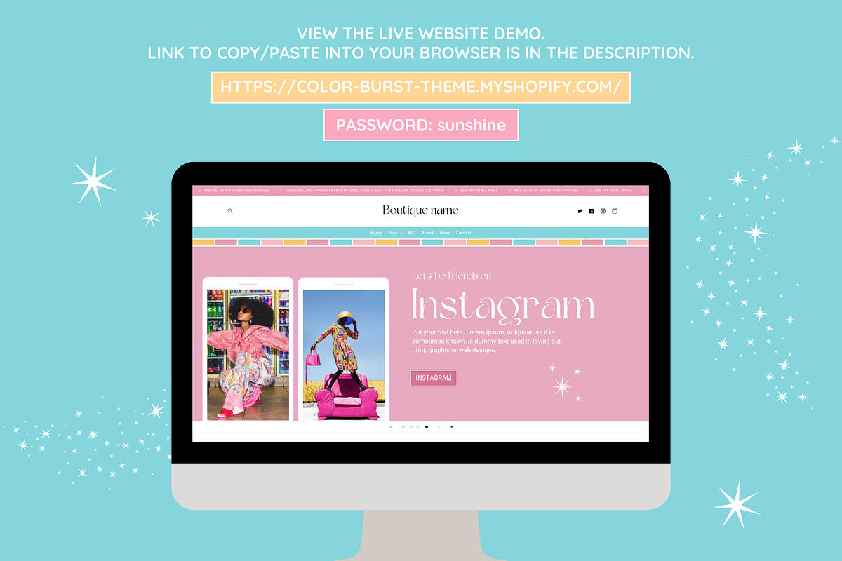 Color Burst Shopify Theme, a Shopify Template by SunshineStudioBoutique (Photo 4 of 10)