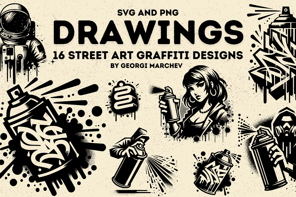 Graffiti Street Art Illustrations, an Object Illustration by Ray Crimson
