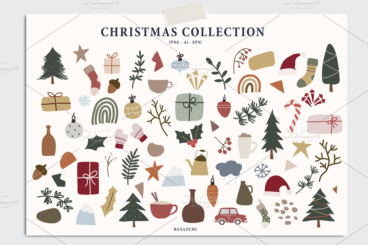 Christmas Winter Abstract Vol.1, a Decorative Illustration by Hanazumi (Photo 2 of 15)