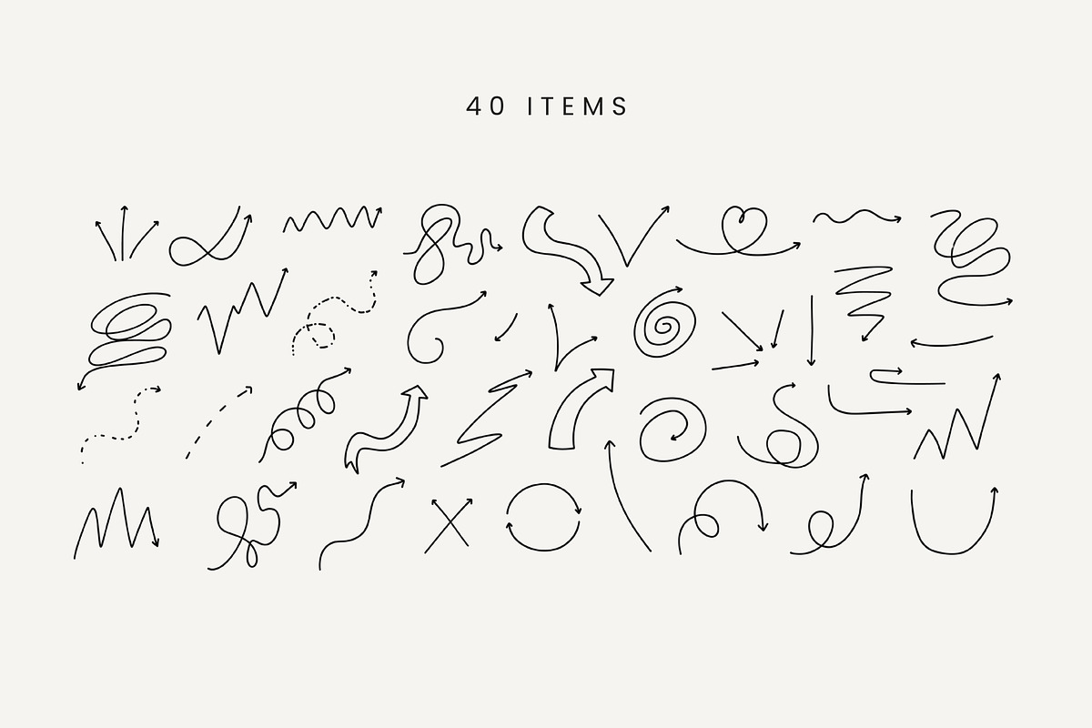 Simple Doodle Arrows Vector Clipart, a Decorative Illustration by Kristina Chistiakova (Photo 2 of 3)