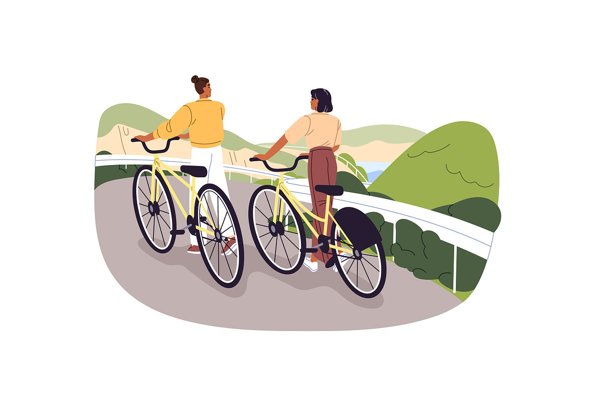 People travel by bike set, a Person Illustration by PaperTrident (Photo 8 of 15)
