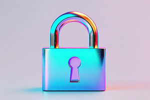 Illustration of digital padlock icon symbol, a Photo by AlyaAnd