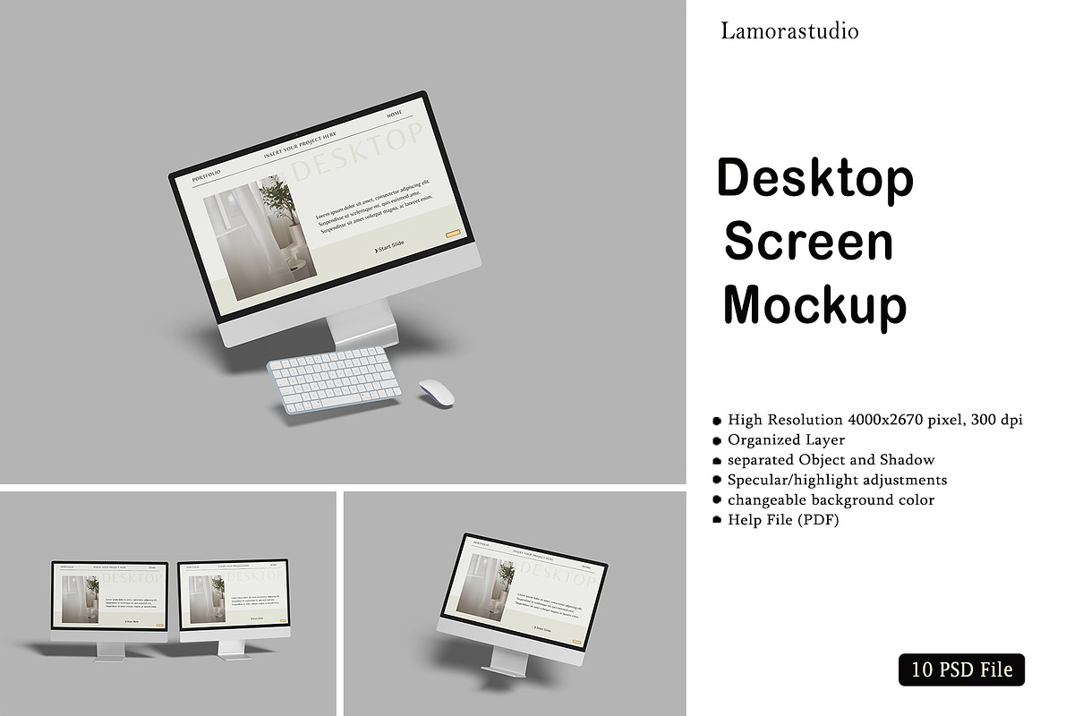 Desktop Screen Mockup, a Device Mockup by lamorastudio (Photo 1 of 11)