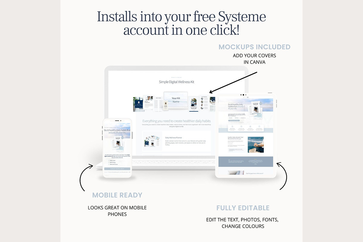 Systeme.io Salt & Sky Funnel, a Landing Page Template by Hayley's Digital Hub (Photo 4 of 10)
