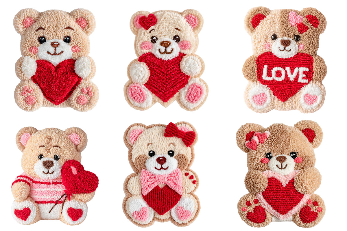 Faux Yarn Valentine's Day Teddy Bear, an Illustration by Designworld (Photo 5 of 5)
